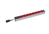 PDU Standard 19", 1 HE, 8 x rote Schuko mit C14 Stecker