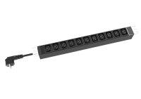 PDU, Standard 19", 1 HE, 12 x IEC13 mit Schukostecker