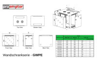 Wandschrank einteilig GWPE5012, 12 HE, 600 x 500 mm, RAL7035