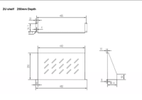 Fachboden für SWP Wandschränke, 2 HE, 250 mm Tiefe, 25 kg, RAL 9005 (44110576)