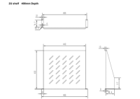 Fachboden für SWP Wandschränke, 2 HE, 400 mm Tiefe, 30 kg, RAL 9005 (44110577)