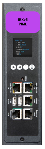 Monitored PDU local (PIML), vertikal, 16 A, 3-phasig, Ausgänge: 24 x IEX Universal-Plug, Eingang: CEE (rot), 16 A, 400 V