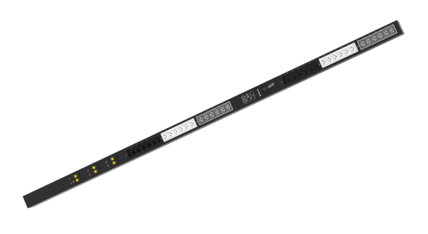 Managebare PDU, Smart POS mit RCM (Differenzstromüberwachung), vertikal, 16 A, 3-phasig, Ausgänge: 30 x IEX Universal-Plug, Eingang: CEE (rot), 16A, 400 V