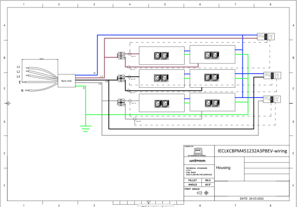 Lokal messbare PDU (PM), horizontal, 32 A, Ausgänge: 12 x IEX Plug, Eingang: CEE (rot), 32 A, 400 V